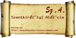 Szentkirályi Alícia névjegykártya