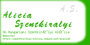 alicia szentkiralyi business card